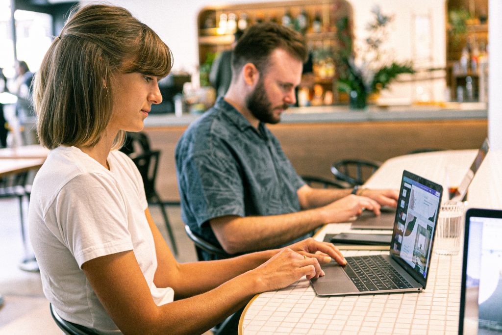 People using a computer