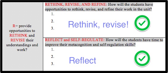 Ways to revise, rethink and reflect. 