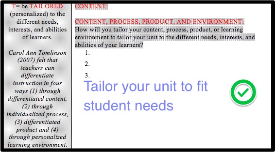 Tailor your units to fit student needs.